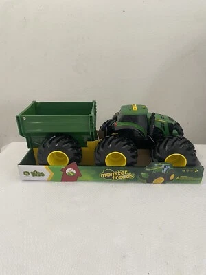 Tomy #LP68155 John Deere 8" Monster Treads Tractor & Wagon New - Image 1 of 4