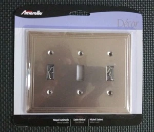 Amerelle Steps Satin Nickel Switchplate Wall Plate Covers Light Switch New - Picture 1 of 2