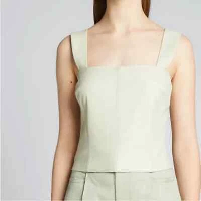 Vince SQUARE NECK LEATHER TANK - Image 1 of 4