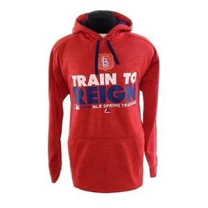 Majestic Mens XL Red Long Sleeve St. Louis Jupiter 2016 Spring Training Hoodie - Picture 1 of 8