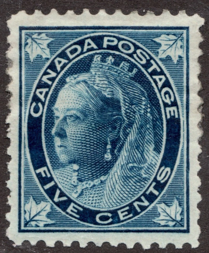 1897 Canada Sc# 70 - 5¢ Victorian Stamp Maple Leaf - Hinge Remnant  - Image 1 of 1