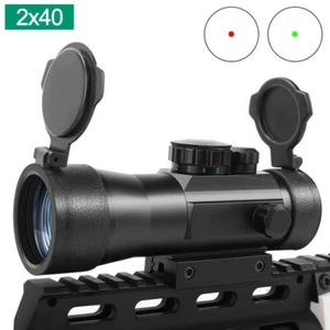 2x40 Tactical Rifle Scope Optical Sights Red/Green Dot Sight for 11/20mm Rail - Picture 1 of 5