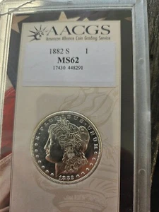 1882 s morgan silver dollar ms62 - Picture 1 of 2