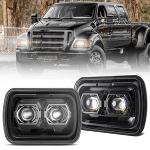 For Ford F-750 2000~2015 Pair 5X7" / 7X6" LED Headlights Hi/Lo Beam Projector H4 - Picture 1 of 8