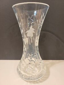 Stuart Crystal, Cut glass , Cascade" pattern Vase 20 cm tall