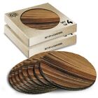 8x Round Coasters in the Box - Rustic Book Pages Reading  #2824