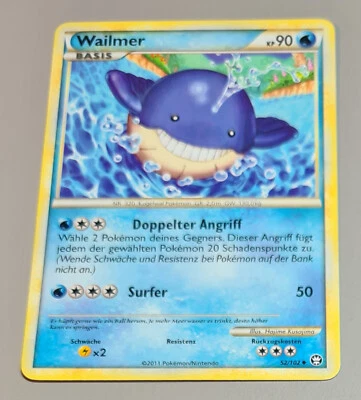 Wailmer # 52/102 Uncommon HS Triumph (Triumphant) 2010-11 Pokemon Deutsch Mint - Bild 1 von 3