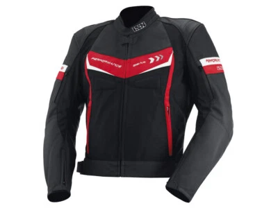 iXS Motorradjacke Rockford | Schwarz-Rot-Weiß | Jacke aus Leder und Textilgewebe - Bild 1 von 2