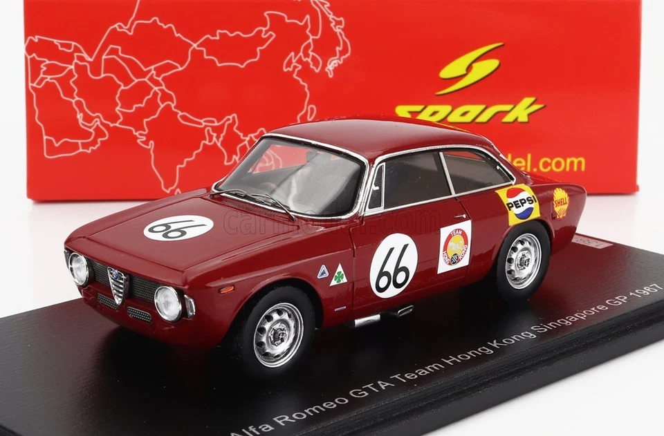 1/43 SPARK-MODEL - ALFA ROMEO - GIULIA GTA TEAM HONG KONG N 66 SINGAPORE GP SA27 - Immagine 1 di 1
