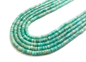 Natural Green Amazonite Heishi Beads Polished Rondelle Disc 4mm Gemstone RD33 - Picture 1 of 3