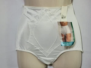 NWTS VINTAGE GELMART SWEET SUPPORT FULL CUT PANTY BRIEF SHINY WHITE MEDIUM 27-28 - Picture 1 of 5