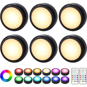 RGB LED Schrankleuchten Spot Batteriebetrieben Nachtlicht mit Fernbedienung DE - Bild 1 von 17