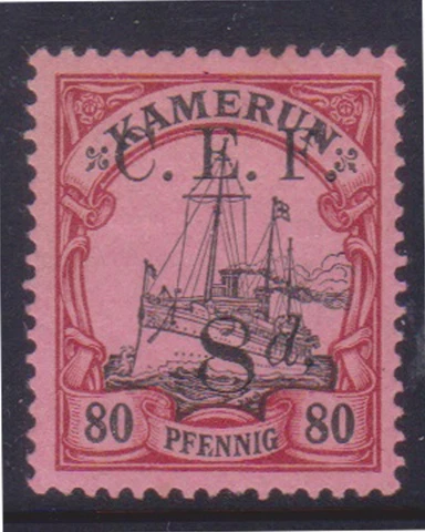 (F184-95) 1915 German Cameroon O/P CEF 8d on 80pf black &red MH (CT) Cover