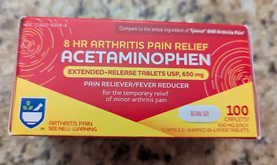 Rite Aid Acetaminophen Arthritis Pain Reliever 650mg 100 caplets  exp 11/2026 - Image 1 of 4