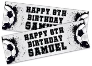 x2 Striscione Compleanno Personalizzato Calcio Bambini Bambini Decorazione Festa 190 - Foto 1 di 4