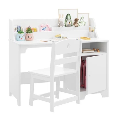 Escritorio de estudio para niños con silla mesa de estudio de madera para niños juego de escritorio y silla para niños Foto 1 de 4