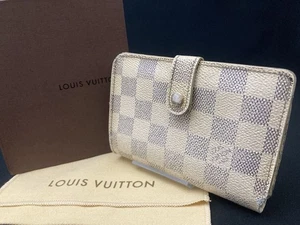 Louis Vuitton N61676 Damier Azur Portefeuille Viennois Cartera Auténtica Japón - Imagen 1 de 6