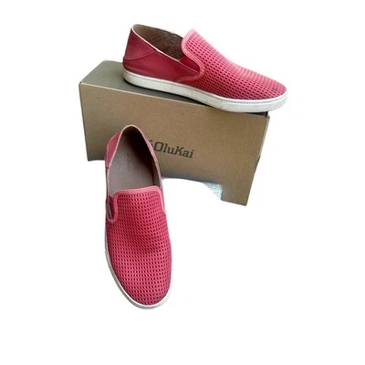 Olukai Pehuea Paprika Coral Mesh  Slip on Loafers Size 9.5  - Image 1 of 4