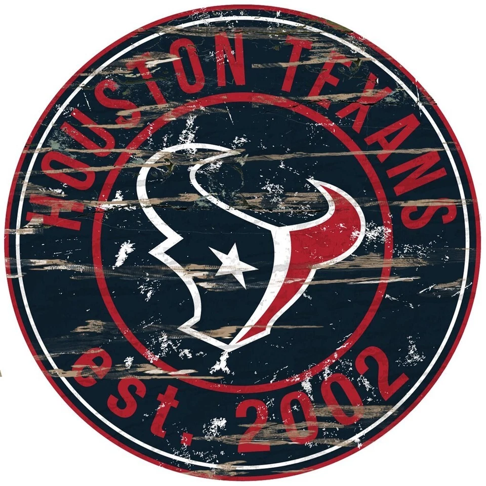 Houston Texans 12” Distressed Established Date Wood Sign - Image 1 of 1