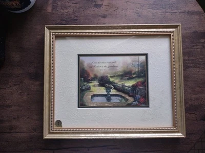 Thomas Kinkade "Garden Beyond Autumn Gate" impresión, estera, marco John 15:1 certificado de autenticidad 1998 Foto 1 de 4