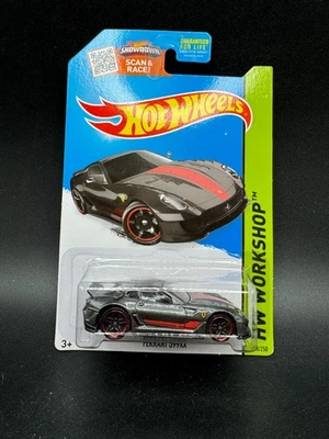2015 Hot Wheels HW Workshop Ferrari 599XX Gray w/ Case Protector 188/250 Q - Image 1 of 3