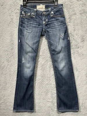 Big Star Jeans Womens 25R Blue Liv Boot Denim Distressed Western Cowgirl 25x30 - Image 1 of 4