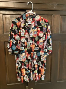 " CACTUS BLACK LABEL " BEER BOTTLES, CANS, HAWAIIAN LABELS .....SIZE XXL SHIRT - Picture 1 of 3