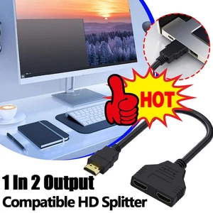 HDMI-Splitter Adapter Cables 1 Input 2 Output for Office monitor- PC laptop - Bild 1 von 16
