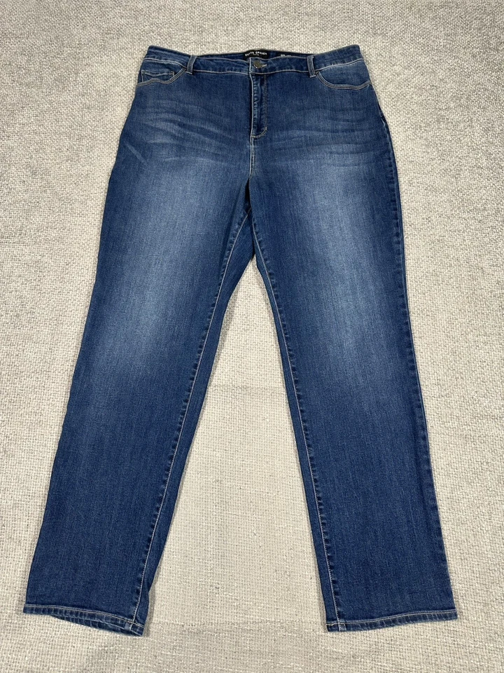 Susan Graver Jeans Womens 18W 36x30.5 Blue Girlfriend Stretch - Image 1 of 4