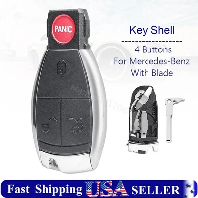Carcasa de repuesto para llavero remoto para Mercedes Benz E C R S M CL CLK GL SLK Foto 1 de 4