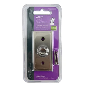 Style Selections Pulsante campanello LED illuminato cablato nichel SS-708-90 / 0163362 - Foto 1 di 5
