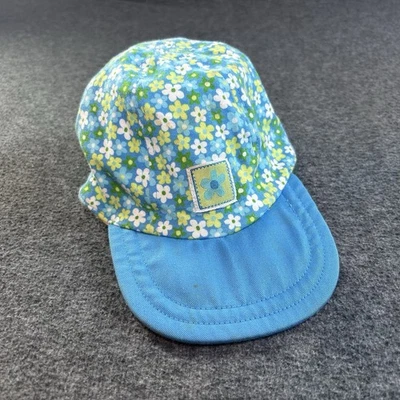 Gymboree vintage 1998 baseball CAP HAT 90s Blue Green Flower Girls XL XXL 5-7yr - Image 1 of 4