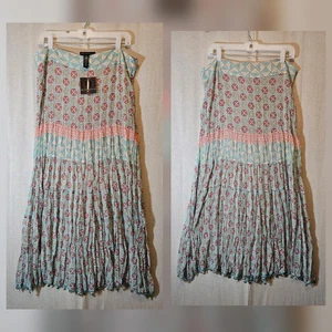 Maxi gonna apostrofo donna taglia 14 boho scopa perline orlo pizzo nuova con etichetta - Foto 1 di 8