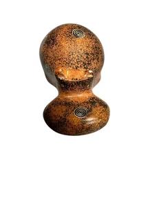 Vintage handgeschnitzter oranger bräunlicher Speckstein Nilpferd Wirbel liegend - Bild 1 von 11