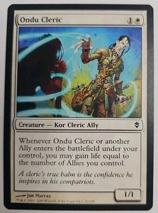 MTG Magic The Gathering Card Ondu Cleric Creature Kor Cleric Ally White Zendikar - Picture 1 of 2