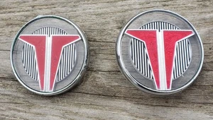 2 Used Oem 1963 63 Oldsmobile Cutlass F85 F-85 Door Panel Pad Emblems Badges Set - Picture 1 of 3