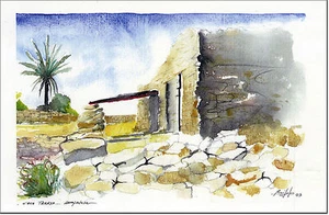 CARTOLINA SICILIA POSTCARD SICILY ISOLE EOLIE  MURO A SECCO E CASA DI LAM'PEDUSA - Picture 1 of 1