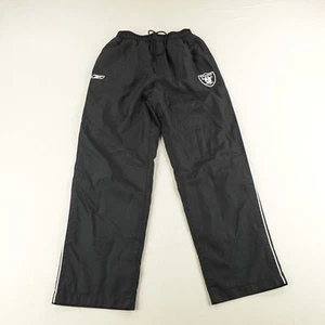 Oakland Raiders Pants Mens Medium Black Reebok Track Windbreaker NFL Football - Picture 1 of 16
