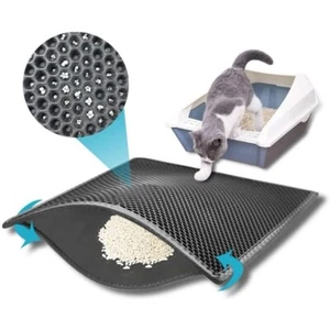 Cat Litter Mat Double Layer Pad Pet Kitten Trapper Dirt Catcher Waterproof Gray - Picture 1 of 3