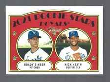 2021 Topps Heritage #129 ROOKIE Brady Singer Nick Heath RC Card Baseball