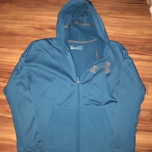 UA Under Armour Boys Youth Hooded Jacket Size Large Turquoise Color - Picture 1 of 5