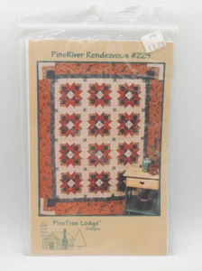 Pine River Rendezvous #225 Quilt Pattern by PineTree Lodge NEW Star Block Pineri - Picture 1 of 3