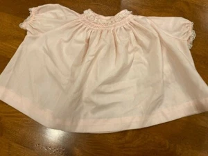 Vintage Nannette 1960's Baby Girl Pink Shirt Dress Lace 3-6 months - Picture 1 of 7