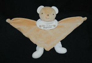 Doudou ours plat Mon premier NOUNOURS triangle marron beige cœur grelot TTBE - Picture 1 of 1