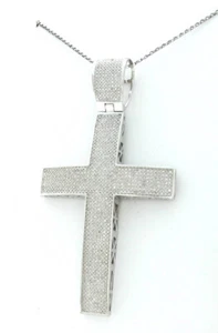 DIAMANT KREUZ ANHÄNGER HALSKETTE ERDE ABGEBAUT DIAMANTEN 2,60 KARAT - Bild 1 von 5