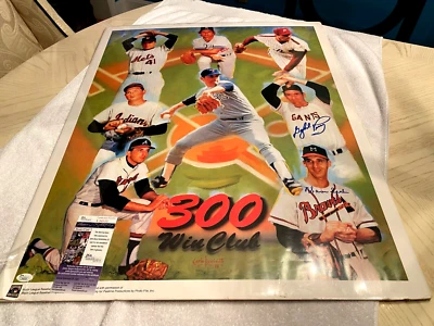 WARREN SPAHN & GAYLORD PERRY Signed(25x36)300 Win Poster/Photo-JSA Authenticated - Image 1 of 3