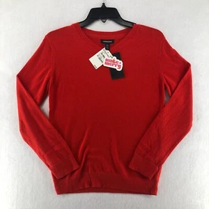 Nordstrom Solid Crew Neck Sweater Boys Size L Scarlet Christmas Red Fine Knit - Picture 1 of 8