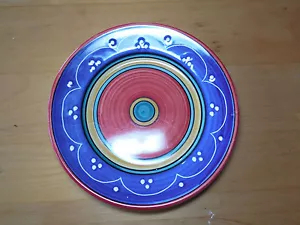 Plato de ensalada Pier 1 Italia SAN MARCO 8" rojo azul 1 ea 2 disponible - Imagen 1 de 4