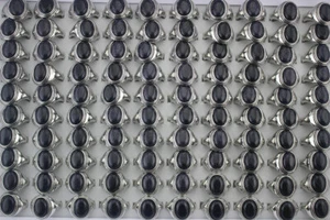 35pcs Lady Jewelry Mixed Lots Oval Natural Stone Fashion Ring Wholesale Rings - Picture 1 of 6