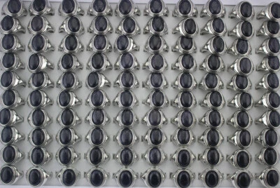 Lote mixto de anillos de moda de piedra natural ovalados de 35 piezas de joyería para dama anillos al por mayor Foto 1 de 4